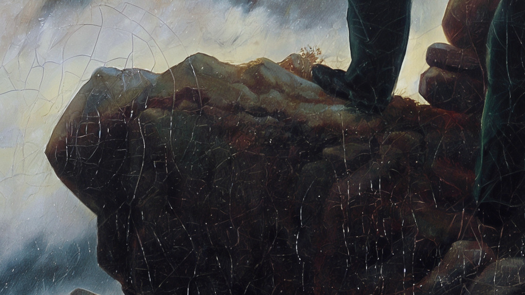 Detail - Contrast between soft clouds and sharp rocks